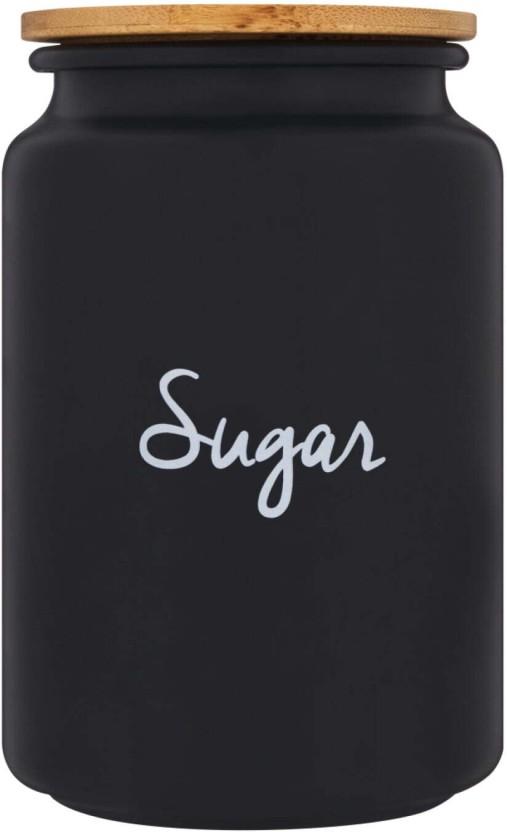 O2 Wooden Tea Coffee & Sugar Container  - 1300 ml (Brown, Black)