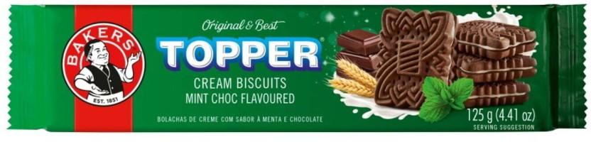 Bakers Topper Mint Choc Flavoured Biscuits Cream Filled Biscuit (125 g)
