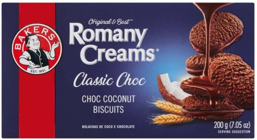 Bakers Romany Creams Classic Choc Coconut Biscuit Cream Filled Biscuit (200 g)