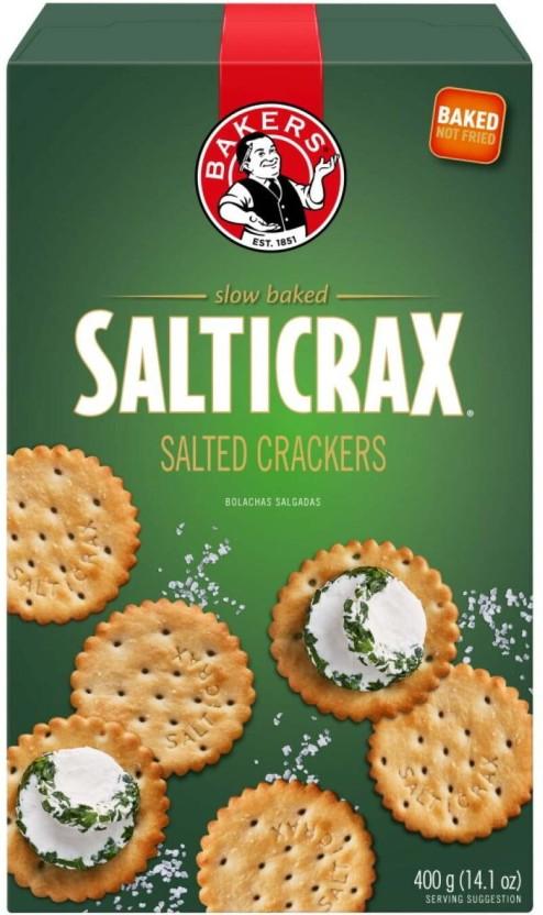 Bakers Slow Baked Salticrax Crackers Salted Biscuit (400 g, Pack of 12)