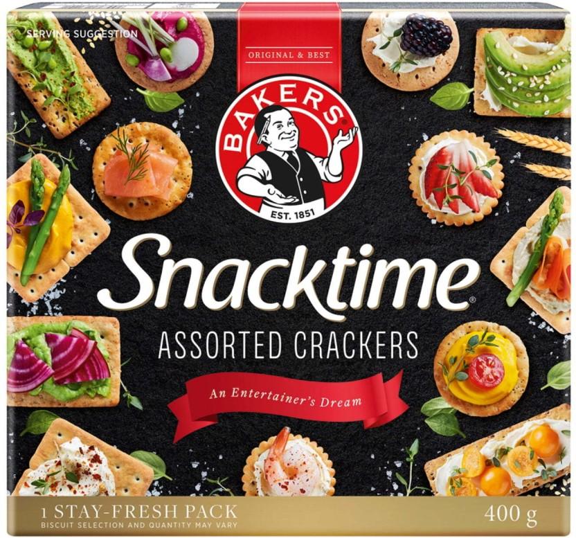 Bakers Snacktime Crackers Assorted Biscuit (400 g, Pack of 8)