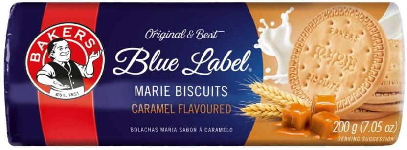 Bakers Blue Label Caramel Flavoured Marie Biscuit (200 g, Pack of 12)