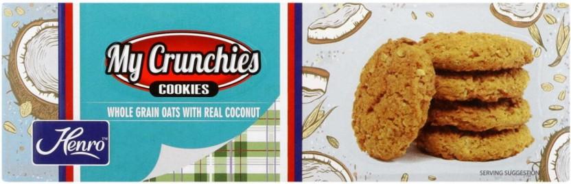 Henro My Crunchies Whole Grain Oats Cookies (175 g, Pack of 12)