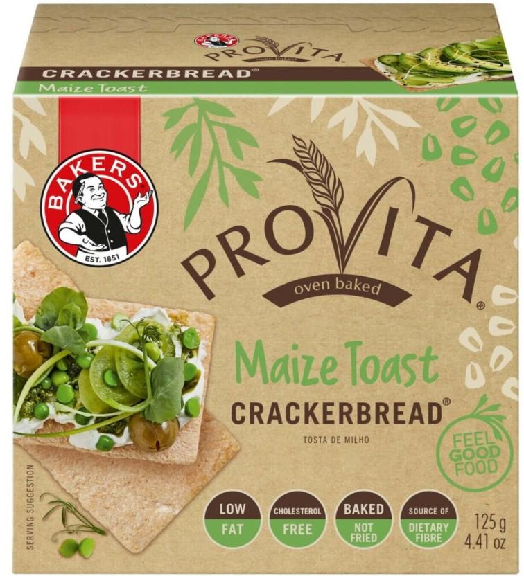 Bakers Provita Maize Toast Cracker Bread Bakery Biscuit (125 g)