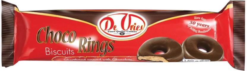 De Vries Choco Rings Biscuits Cream Filled Biscuit (150 g)