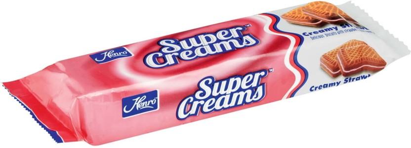 Henro Super Creams Strawberry Cream Filled Biscuit (125 g)