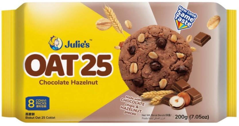 Julie'S Oat 25 Chocolate Hazelnut Chocolate Chip Biscuit (200 g)