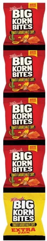 Willards Big Corn Bites Tomato Flavoured Maize Chips (5 x 25 g)
