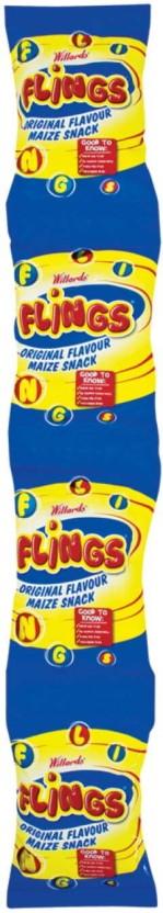 Willards Flings Strips Maize Snack Puffcorn (4 x 12 g)