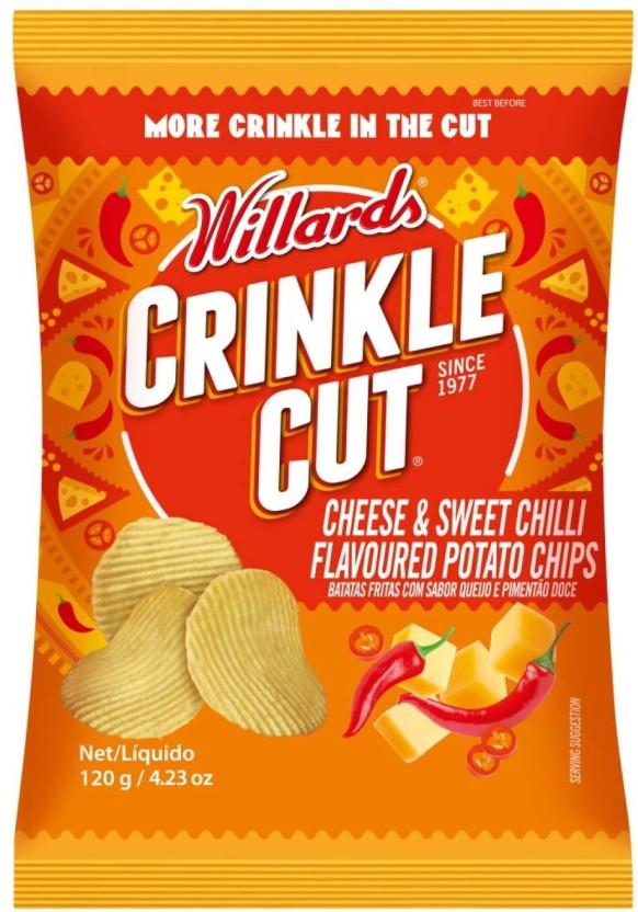 Willards Crinkle Cut Cheese & Sweet Chilli Flavoured Potato Chips (1 x 120 g)