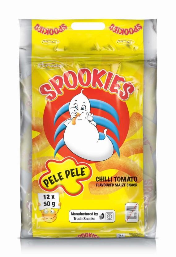 Spookies Pele Pele Chilli Tomato Maize Puff Puffcorn (12 x 50 g)