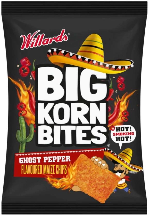 Willards Big Corn Bites Ghost Pepper Flavour Maize Nachos (48 x 50 g)