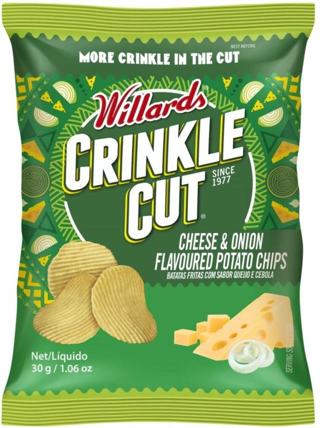 Willards Crinkle Cut Cheese & Onion Flavoured Potato Chips (48 x 30 g)