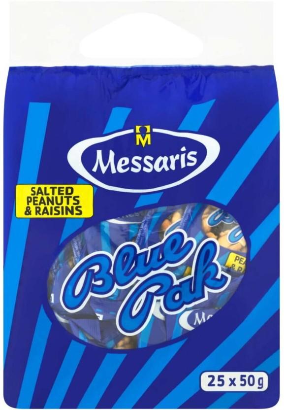 Messaris Blue Pack Peanuts & Raisins (25 x 50 g)