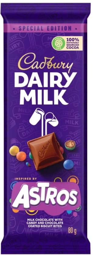 Cadbury Chocolate Astros Milk Chocolate Slabs (80 g)