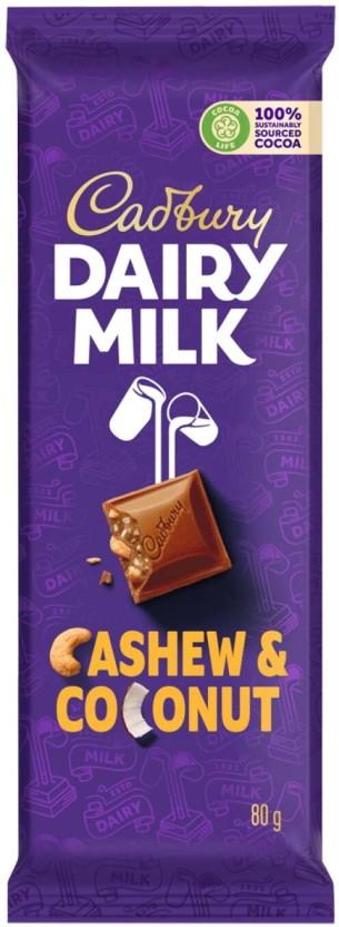 Cadbury Dairy Milk Cashew and Coconut Milk Chocolate Slabs (24 x 80 g)