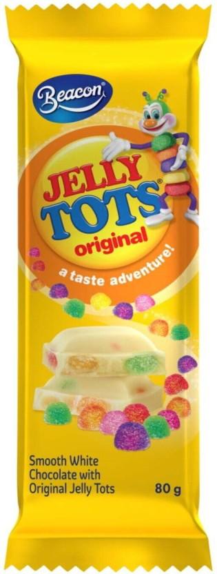 Beacon Slabs Jelly Tots White White Chocolate Slabs (80 g)