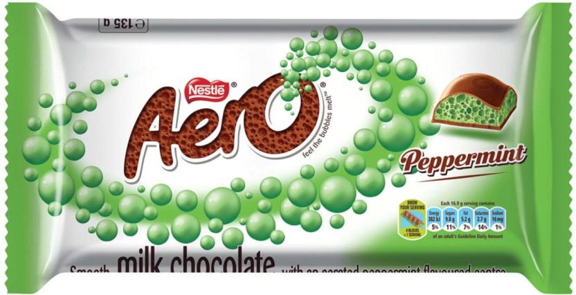 Nestle Aero Peppermint Smooth Milk Chocolate Slabs (24 x 135 g)