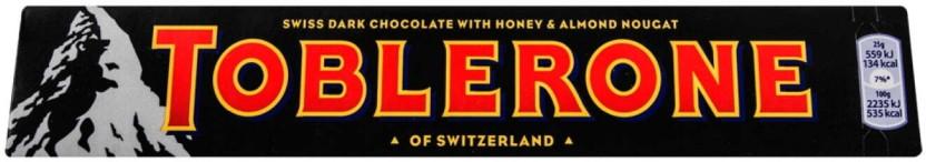 Toblerone Swiss Dark Chocolate Honey and Almond Nougat Dark Chocolate Slabs (100 g)