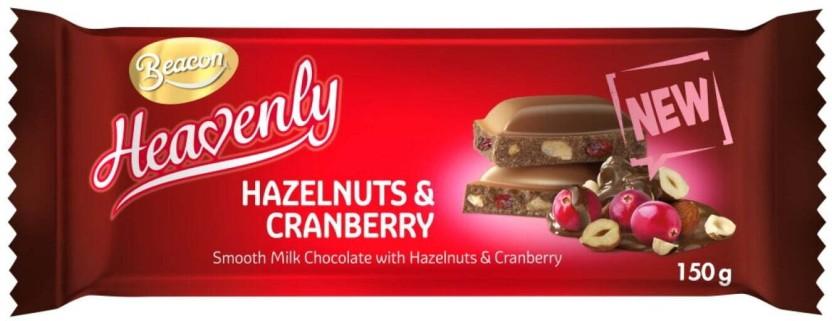 Beacon Heavenly Hazelnuts and Cranberry Crunch Milk Chocolate Slabs (150 g)