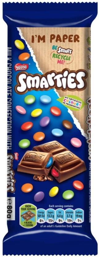 Nestle Smarties Candy Coated Milk Chocolate Slabs (24 x 80 g)