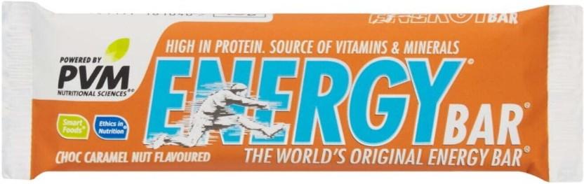 PVM Energy Bars Choc Caramel Nut Fruit and Nuts Chocolate Bars (20 x 45 g)
