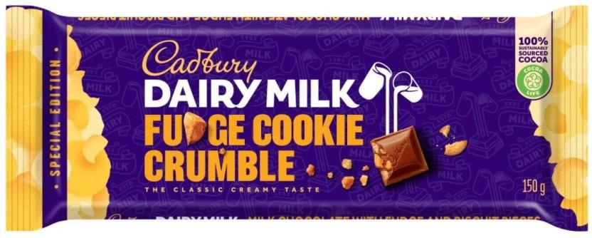 Cadbury Dairy Milk Fudge Cookie Crumble Milk Chocolate Slabs (150 g)