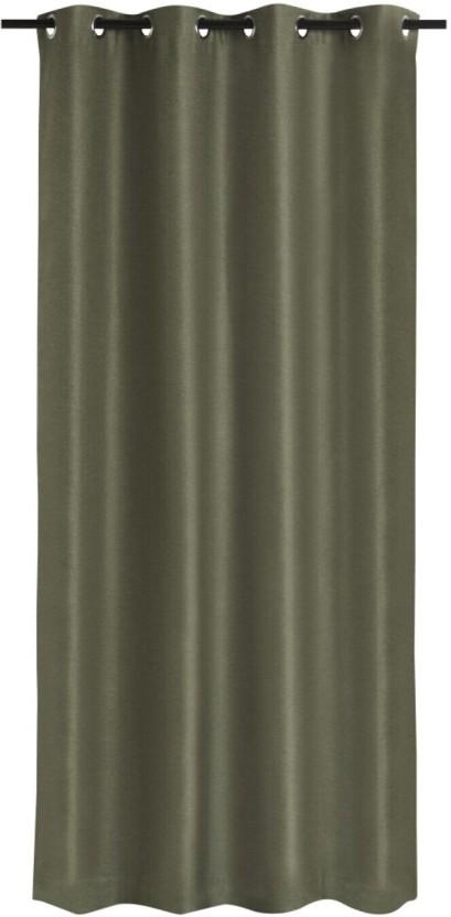 Classic Collection 250 cm (8 ft) Jacquard Blackout Door Curtain (Solid, Green)