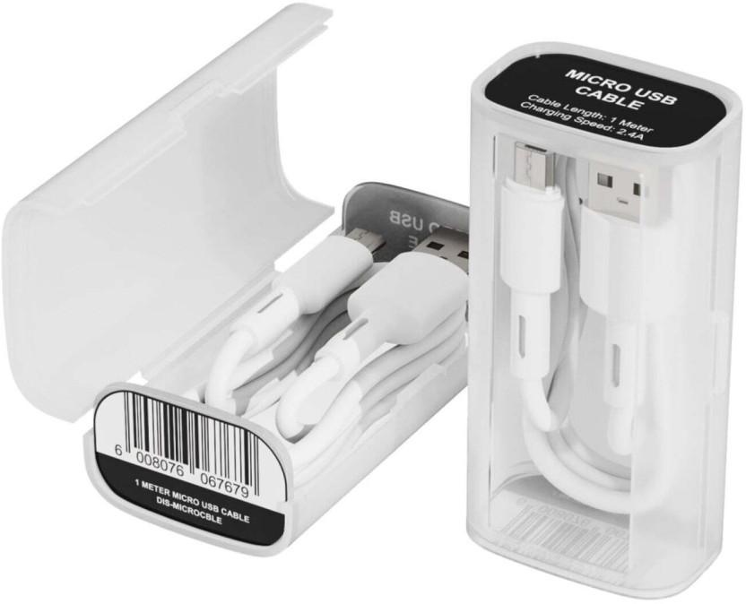 Loopd USB Type A To Micro USB 1 m Micro USB Cable (Compatible with Mobile, Tablet, White, One Cable)