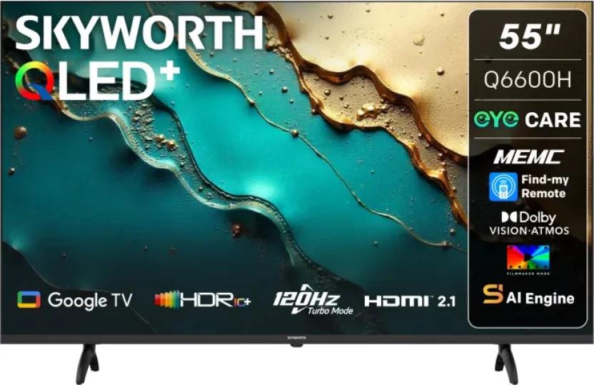 SKYWORTH 139 cm (55 inch) QLED Ultra HD (4K) Google TV 2024 Edition