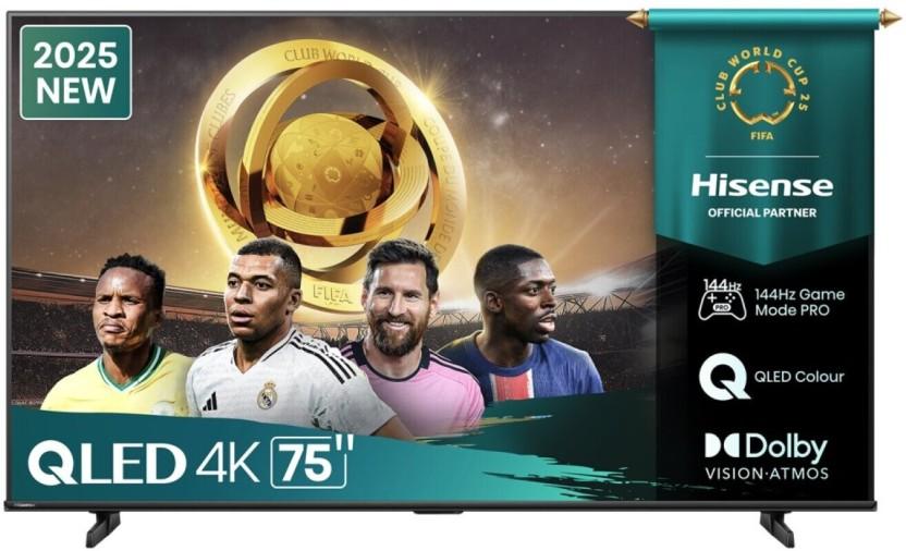 Hisense 190.5 cm (75 inch) QLED Ultra HD (4K) VIDAA TV 2025 Edition