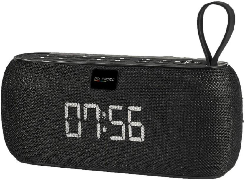 Polaroid Polartec Digital Alarm Clock Bluetooth Smart Speaker 2.0 (Black)