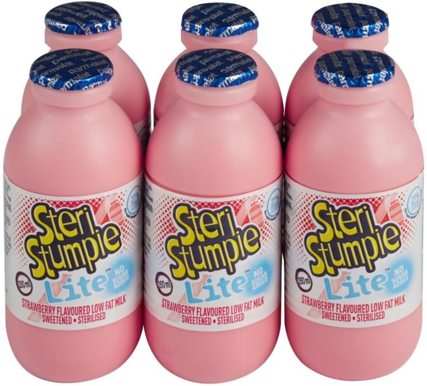 Steri Stumpie Flavoured Low Fat Milk, Strawberry Flavour (6 x 350 ml)