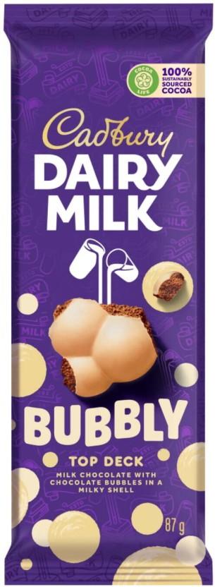 Cadbury Dairy Milk Bubbly Top Deck Milk Chocolate Slabs (87 g)