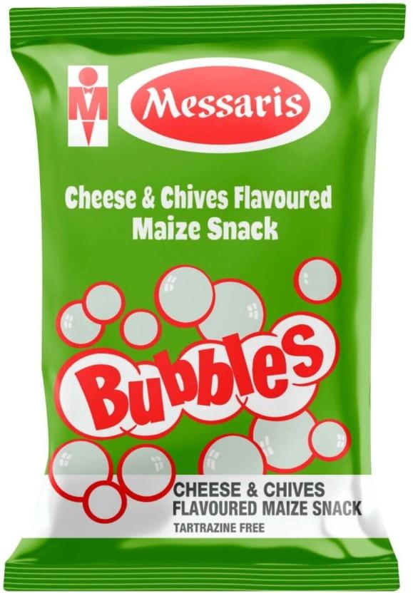 Messaris Bubbles Cheese & Chives Flavoured Maize Snack Puffcorn (30 x 100 g)