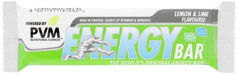 PVM Energy Bars Lemon And Lime Fruit and Nuts Chocolate Bars (20 x 45 g)