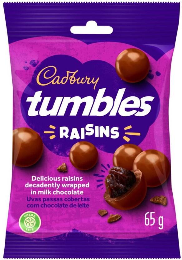 Cadbury Tumbles Raisins Milk Chocolate Bites (65 g)