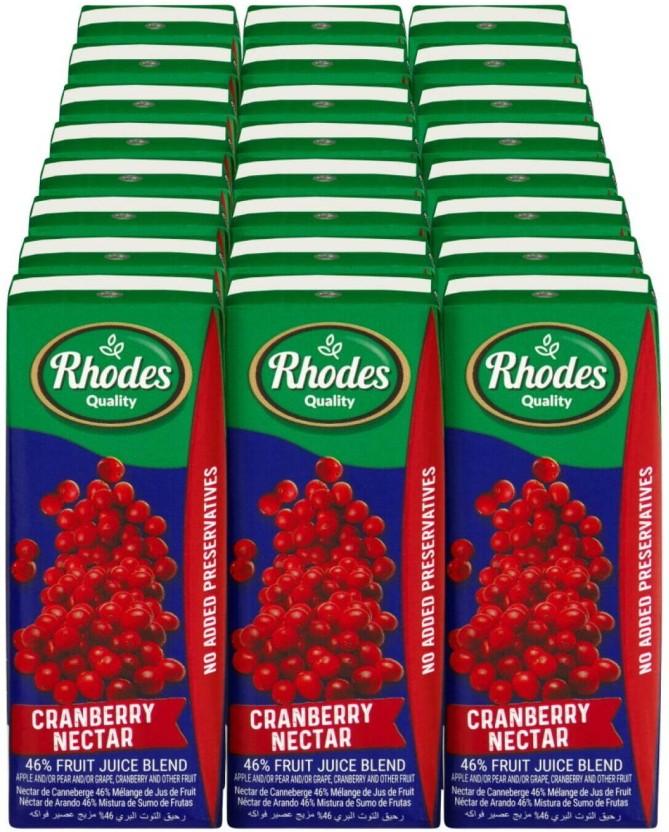 Rhodes Cranberry Nectar 46% Fruit Juice Blend (24 x 200 ml)