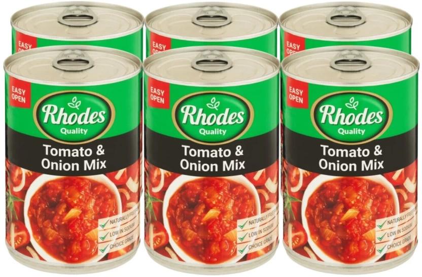 Rhodes Tomato and Onion Vegetables (410 g, Pack of 6)
