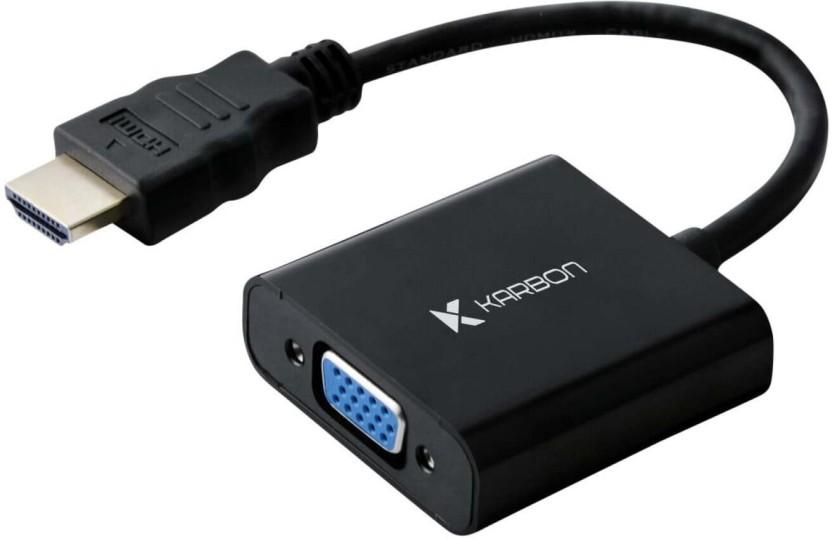 Karbon 10Cm Hdmi Vga Cable 10Cm Hdmi Vga Cable Laptop Accessory (Black)