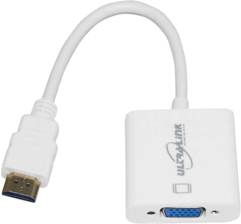 Ultra Link Hdmi To Vga With Audio Hdmi To Vga With Audio USB Hub (White)