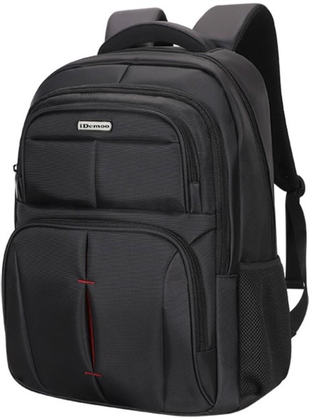 iDemoo DAKOTA Large Backpack - Premium 17.3 Inch Laptop Backpack - RED Laptop Backpack (Black)