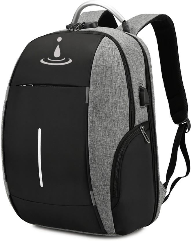 iDemoo Suisse 16 Inch Laptop Backpack with USB Charging Port Anti-Theft Grey Laptop Backpack (Grey)