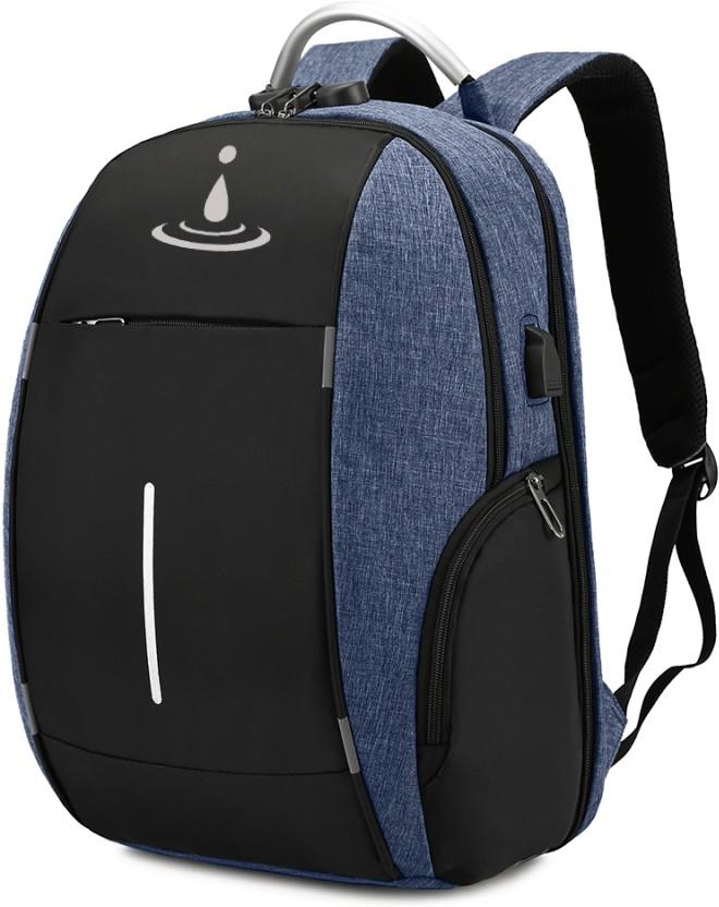 iDemoo Suisse 16 Inch Laptop Backpack with USB Charging Port - Anti-Theft - Yale Blue Laptop Backpack (Blue, Black)