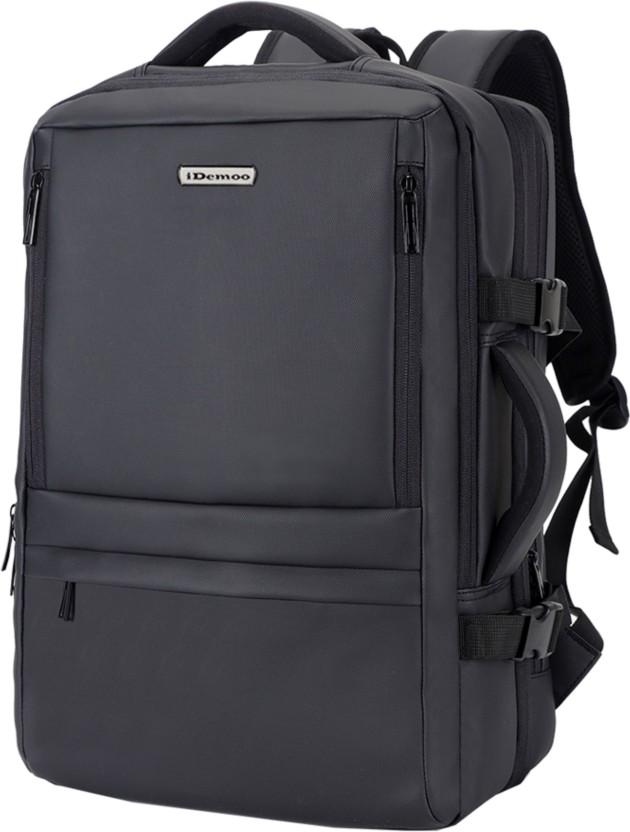 iDemoo ZARAGOTA Expandable 17.3 Inch Laptop Backpack with USB Charging Port Laptop Backpack (Black)