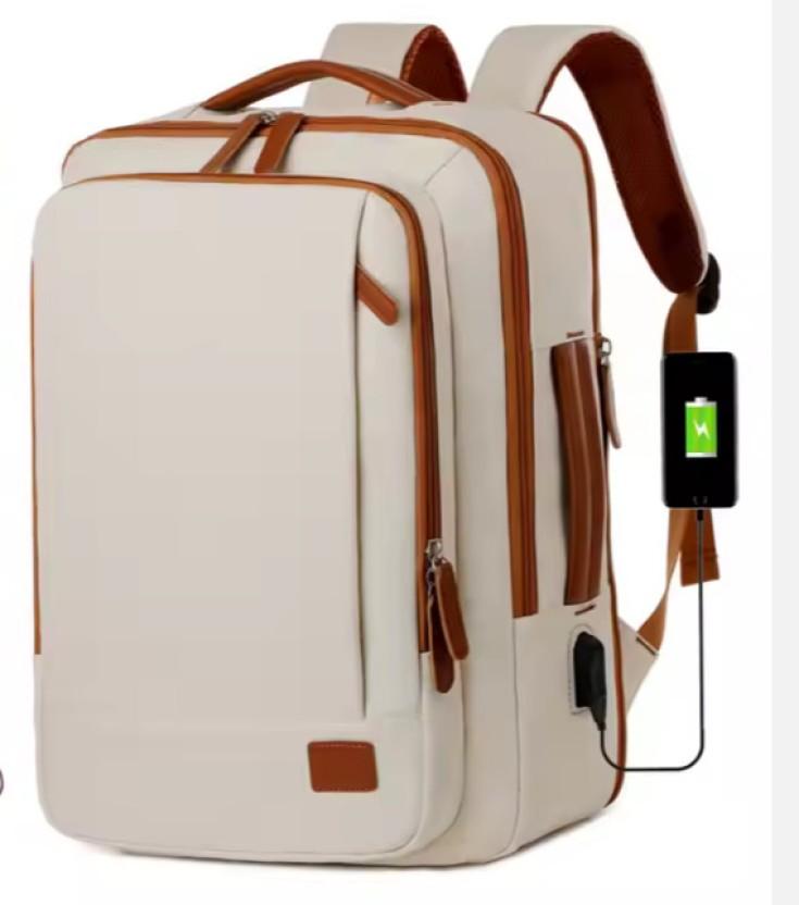 SW Multi-functional Waterproof Laptop Backpack (Beige, Brown)