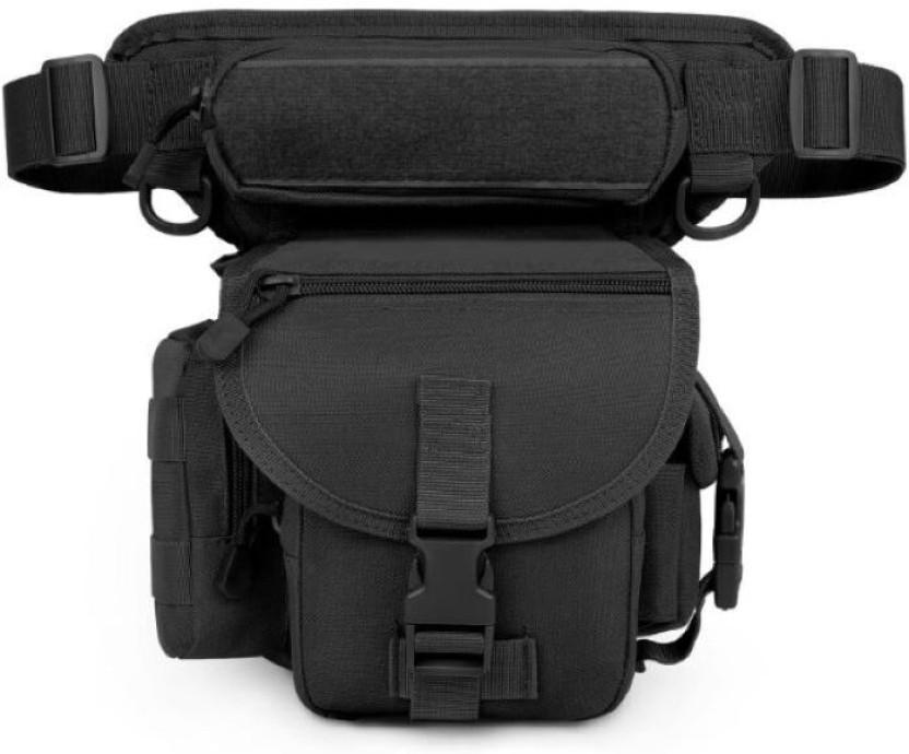 Gexgune Tactical Drop Leg Pouch Waterproof Messenger Bag (Black, 5 L)
