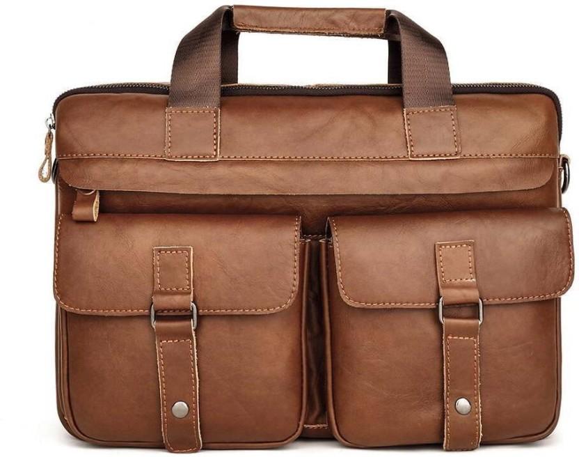 Gold Golf 15 inch Laptop Messenger Bag (Brown)