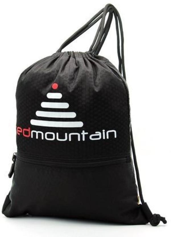 Red Mountain Drawstring Bag Backpack (Black, 16 L)