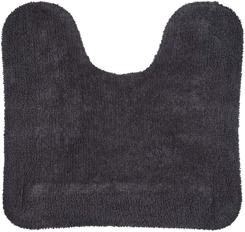 Home Living Monaco Reversible Pedestal Mat Toilet Lid Mat (Black, 50cm x 90cm)